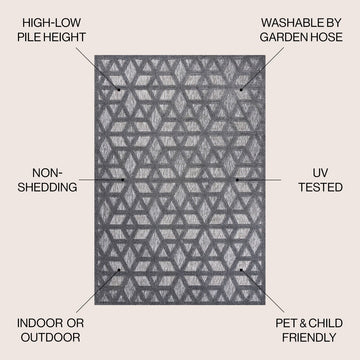 Talaia Neutral Geometric Indoor/outdoor Area Rug